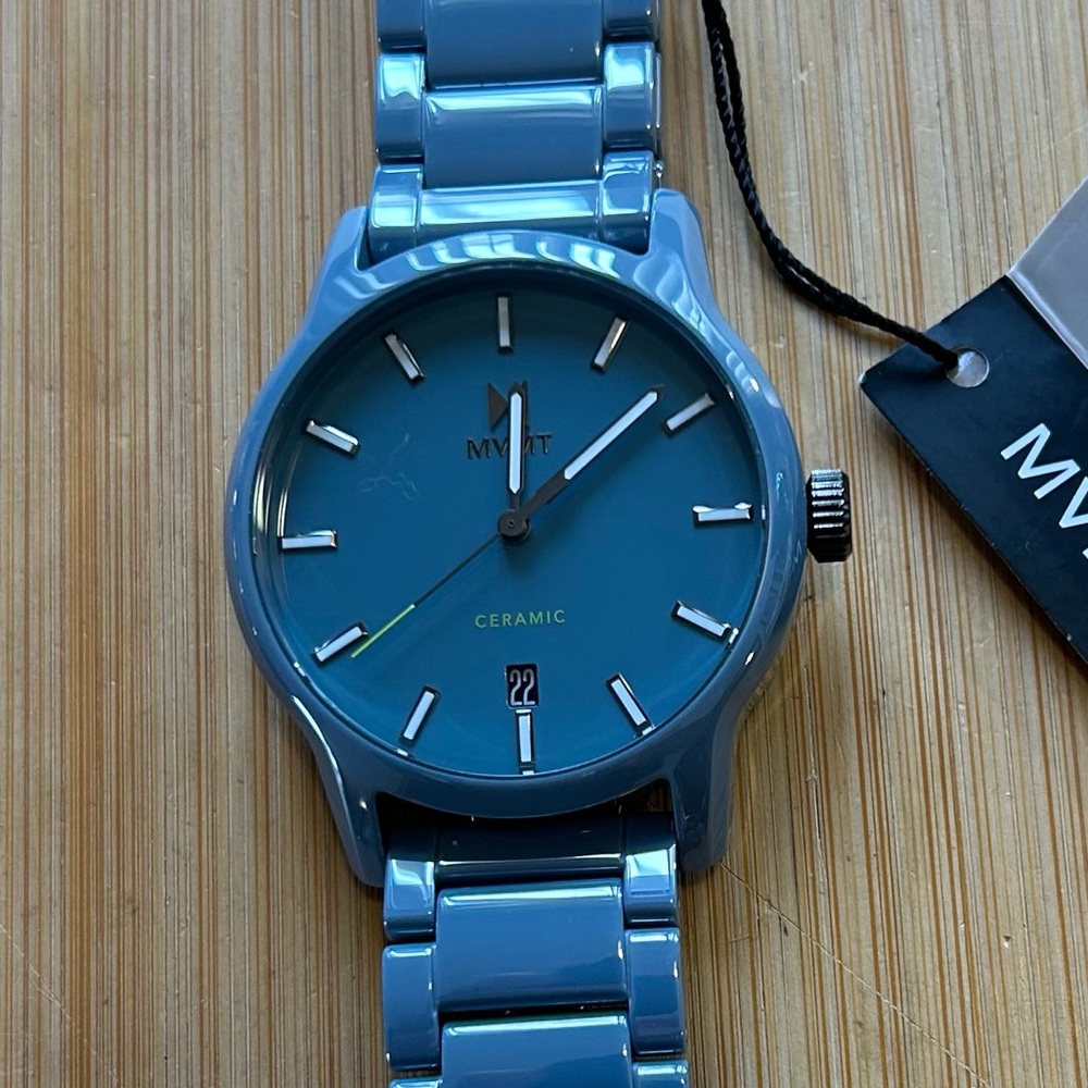 MVMT Classic II Ceramic Watch With 44mm Blue Face & Blue Ceramic Bracelet